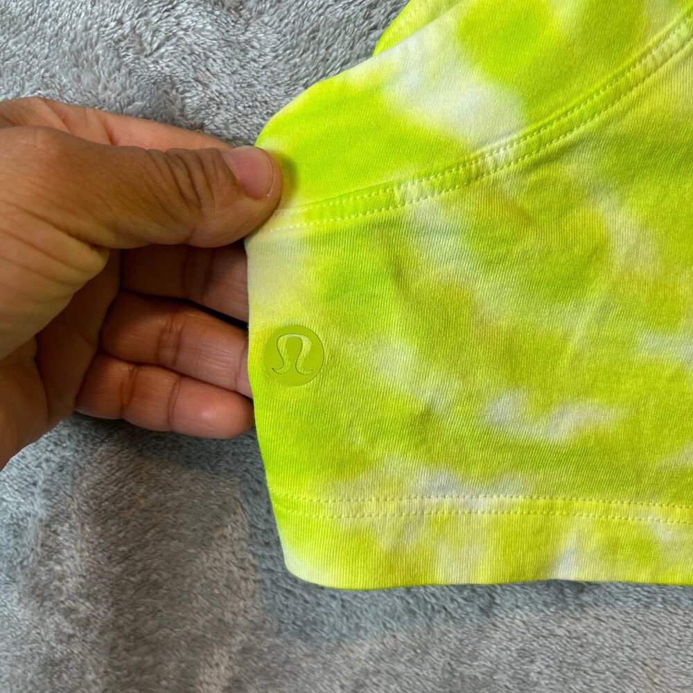 Lululemon All Yours Cropped Cotton Tank‎ Top *Tie Dye Tie Dye Eccentric Lime 10 - Picture 3 of 4